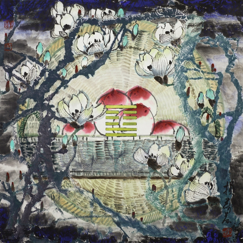 损  以诚求信64×64cm