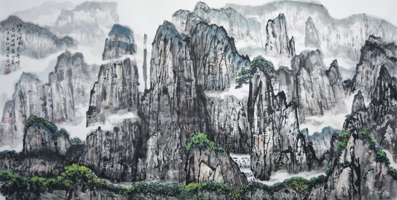 地壳神力秀奇峰244×122cm